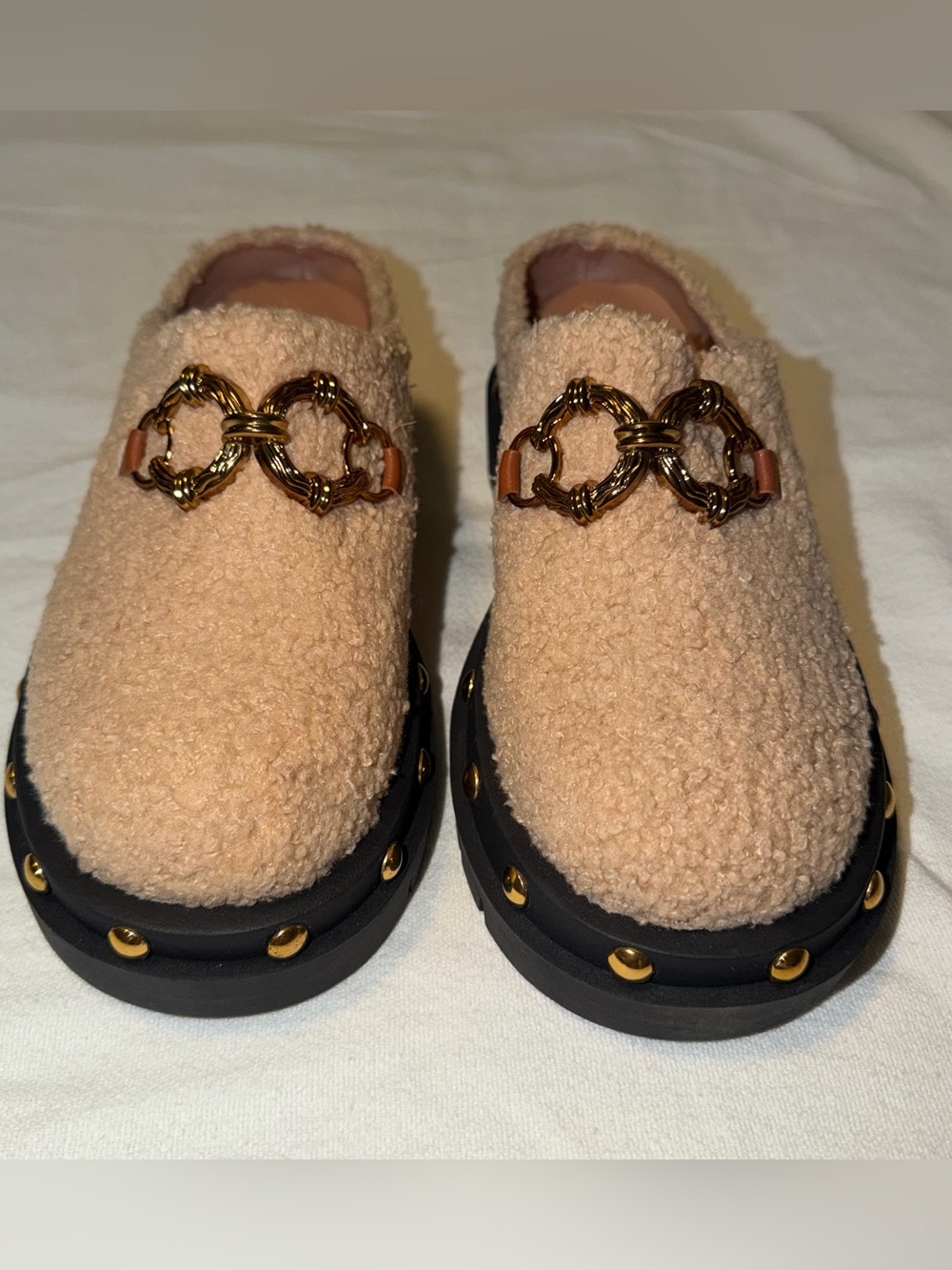 NWT CIRCUS by Sam Edelman Slip-On Annie Mules with Gold Chain accent size 8 - Picture 4 of 6